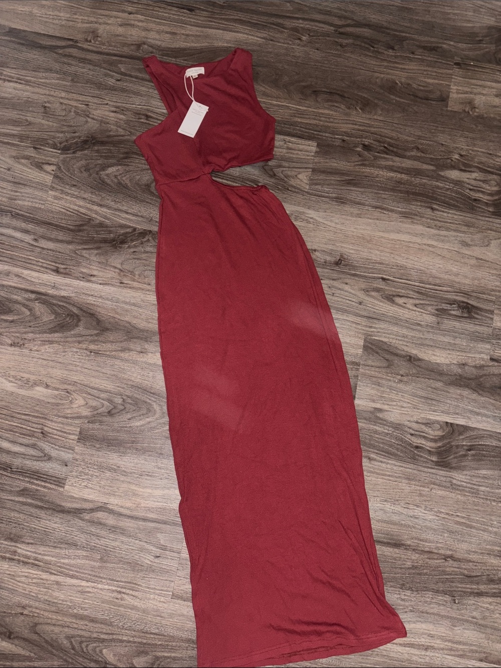 Riot Swim Burgundy Sleeveless Cutout Maxi Dress